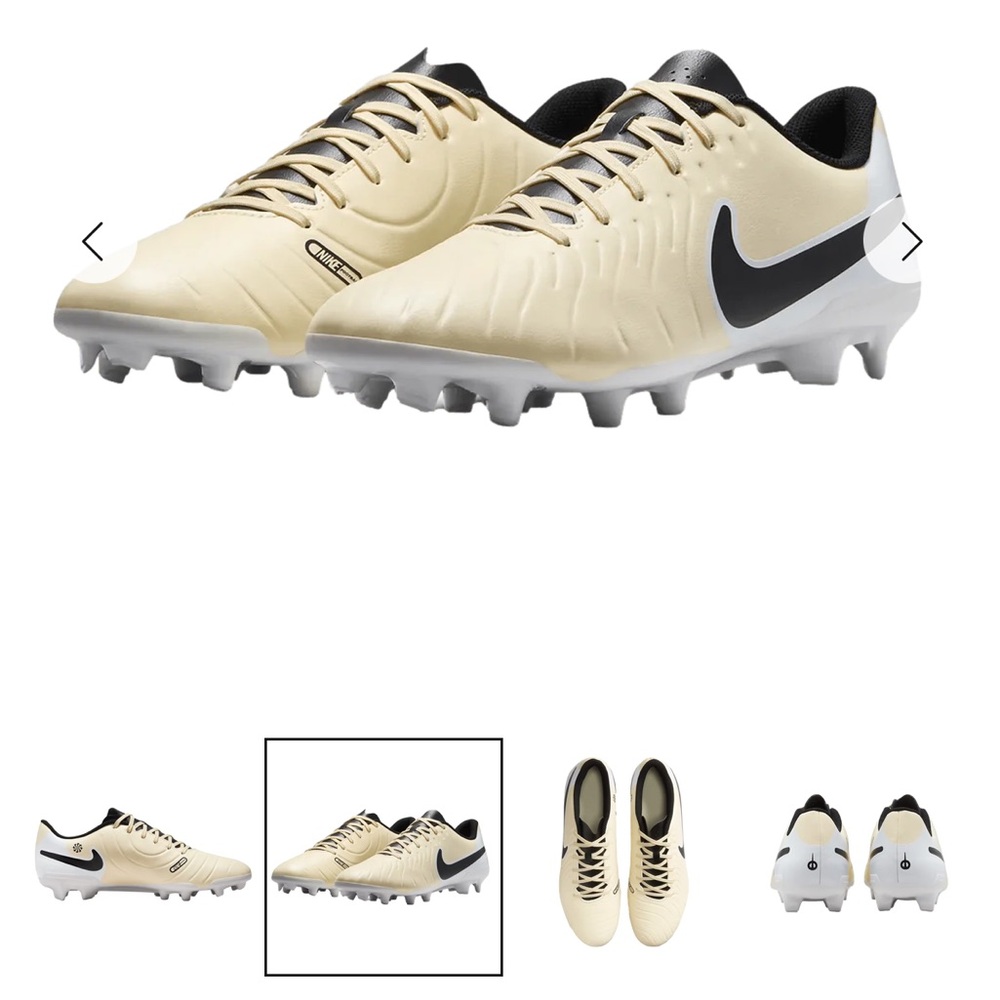 Nike Cream Black Athletic Shoes with Firm Ground Studs